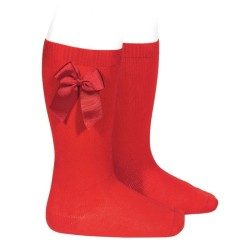 CONDOR - Chaussette avec noeud en coton rouge