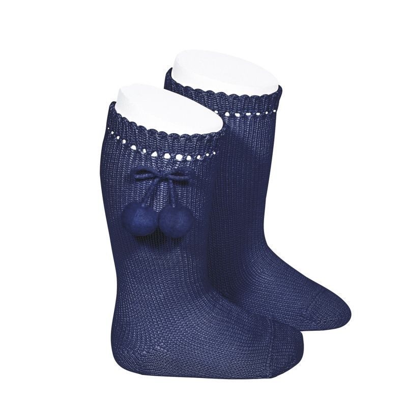 CONDOR - Knee high socks with pompoms