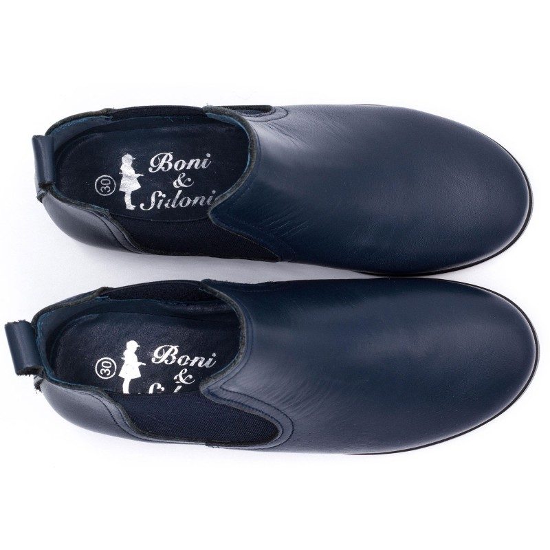 Boni Gildas - chelsea boots cuir bleu marine