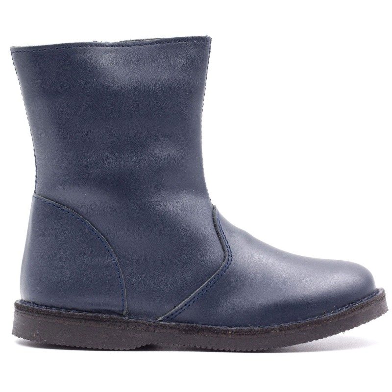 Boni Clovis - boots fourrées cuir bleu marine