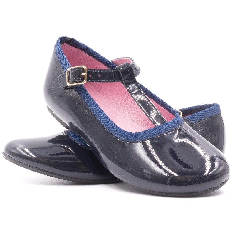 Boni Aurore - chaussures salomé verni - bleu marine