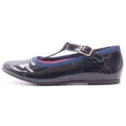 Boni Aurore - chaussures salomé verni - bleu marine