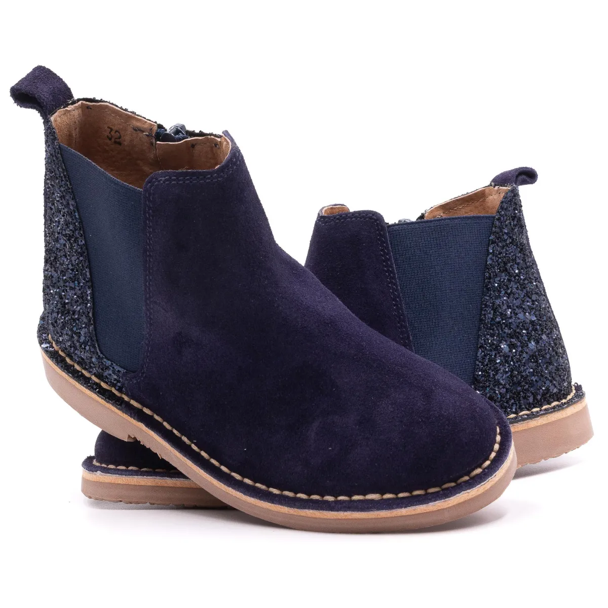 Boni Jade - Bottines Chelsea fille paillette bleu